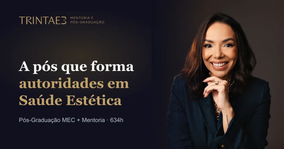 Dra. Sacha Gualberto apresentando o TRINTAE3, pós-graduação e mentoria